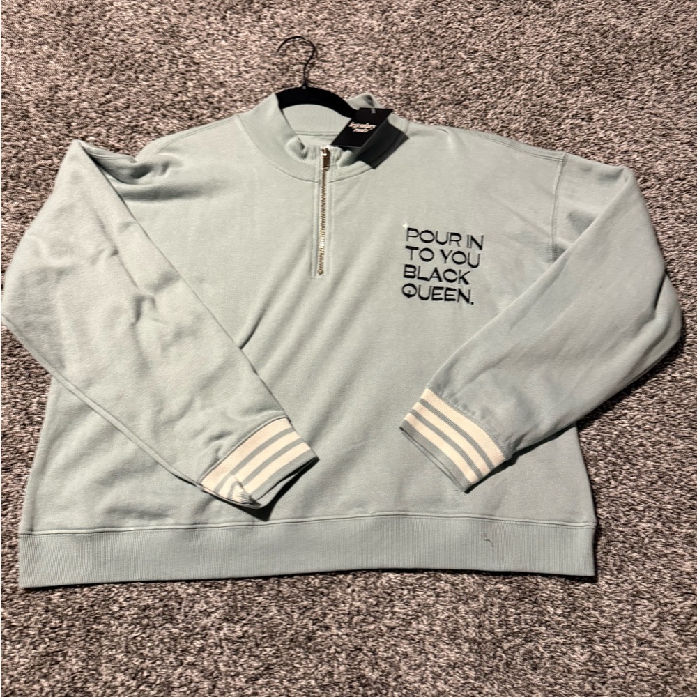 Pour In To You Black Queen Mint Half-Zip Sweatshirt